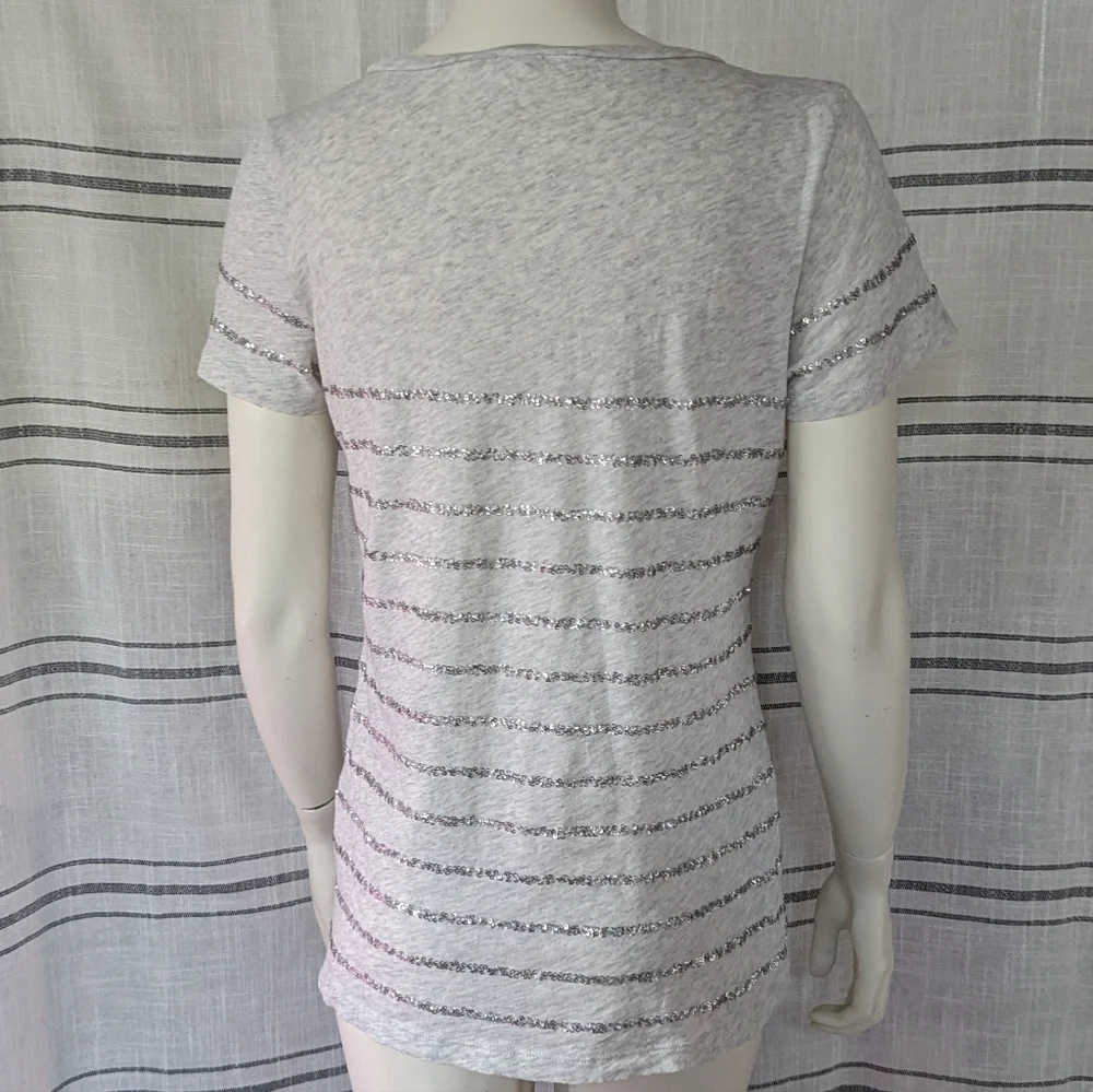 J. Crew Sequin Striped Scoop Neck‎ Tee